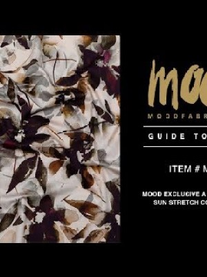 Stretch Cotton Sateen – Burgundy and White Floral – A Drop of Golden Sun Print – Mood Exclusive Harvest Collection Stretch Cotton Sateen – Burgundy and White Floral – A Drop of Golden Sun Print – Mood Exclusive Harvest Collection