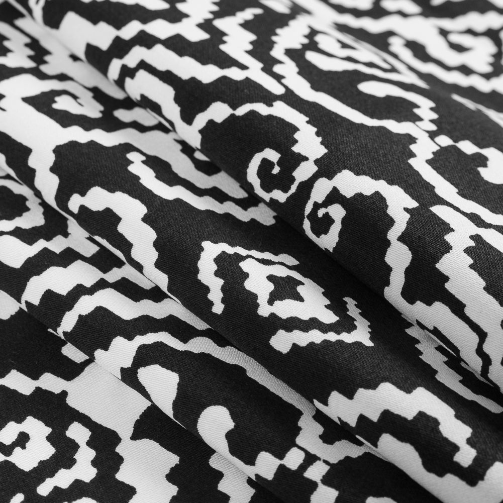 Black/White Printed Stretch Cotton Sateen Black/White Printed Stretch Cotton Sateen
