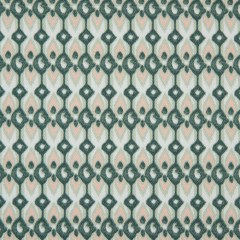 Green Geometric Ikat Printed Stretch Cotton Sateen Green Geometric Ikat Printed Stretch Cotton Sateen