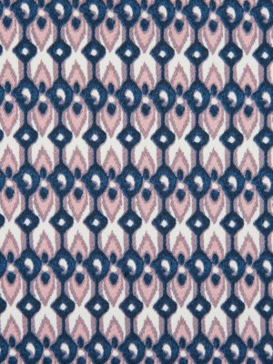 Purple Geometric Ikat Printed Stretch Cotton Sateen Purple Geometric Ikat Printed Stretch Cotton Sateen