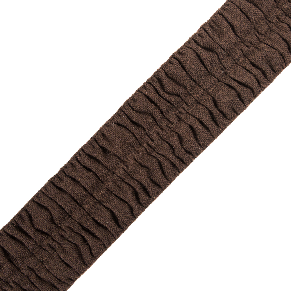 Italian Dark Brown Ruched Stretch Wool Trimming – 2.375″ Italian Dark Brown Ruched Stretch Wool Trimming – 2.375″