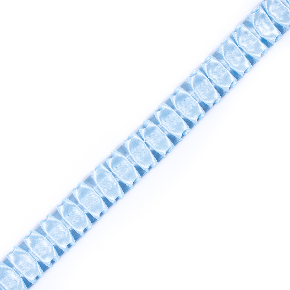 Italian Sky Blue Box Pleated Trimming – 1″ Italian Sky Blue Box Pleated Trimming – 1″