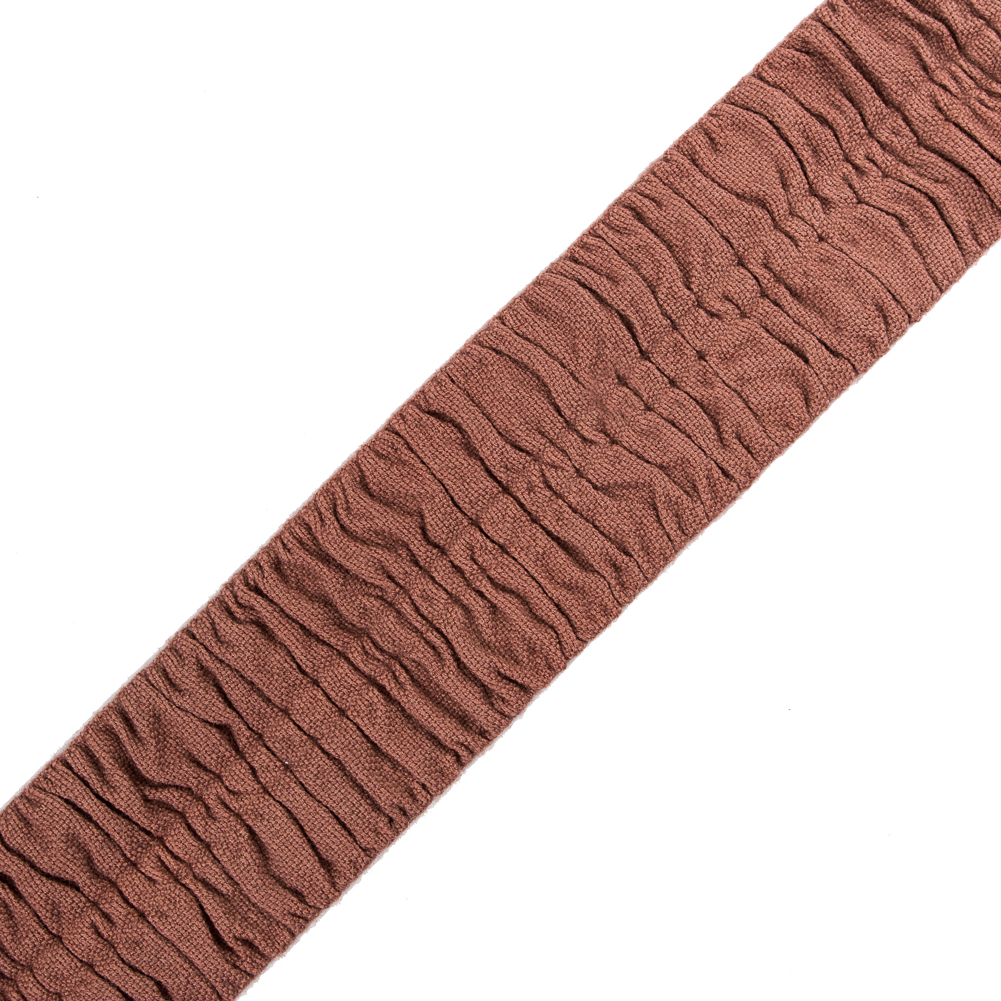 Italian Dusty Rose Ruched Stretch Wool Trimming – 2.375″ Italian Dusty Rose Ruched Stretch Wool Trimming – 2.375″