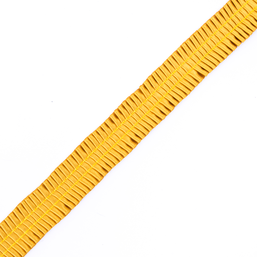 Italian Mustard Deep Knife Pleated Trimming – 1″ Italian Mustard Deep Knife Pleated Trimming – 1″