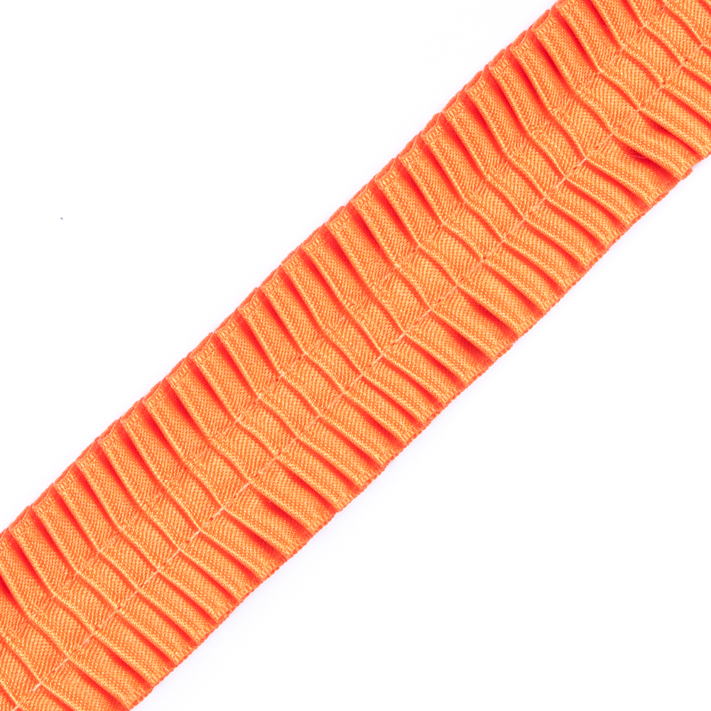 Italian Orange Deep Knife Pleated Trimming - 1"