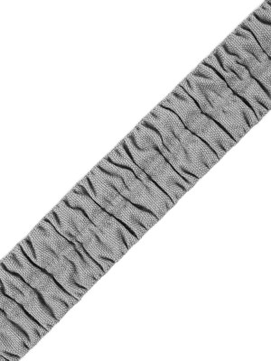 Italian Gray Ruched Stretch Wool Trimming – 1.5″ Italian Gray Ruched Stretch Wool Trimming – 1.5″