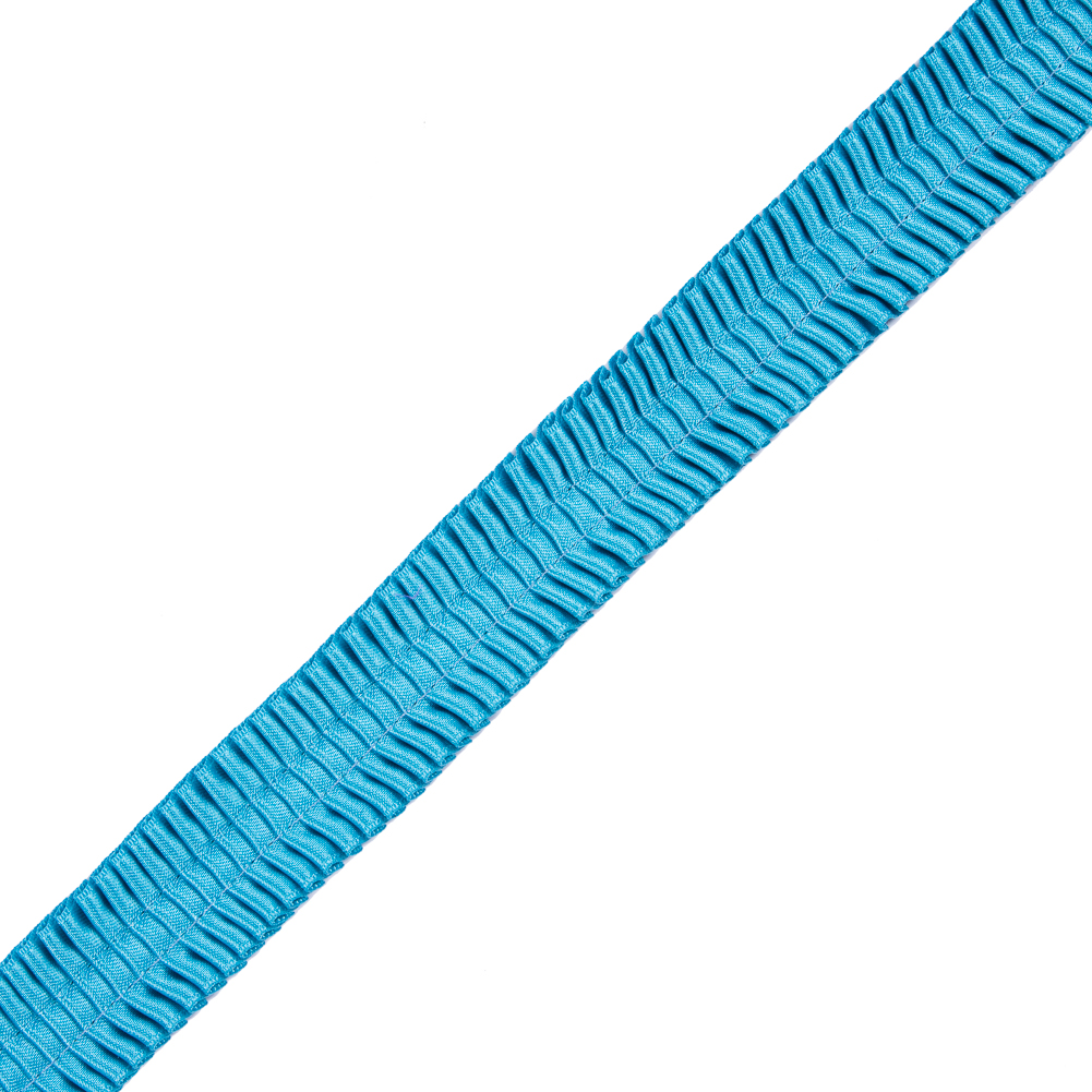 Italian Aqua Deep Knife Pleated Trimming – 1″ Italian Aqua Deep Knife Pleated Trimming – 1″