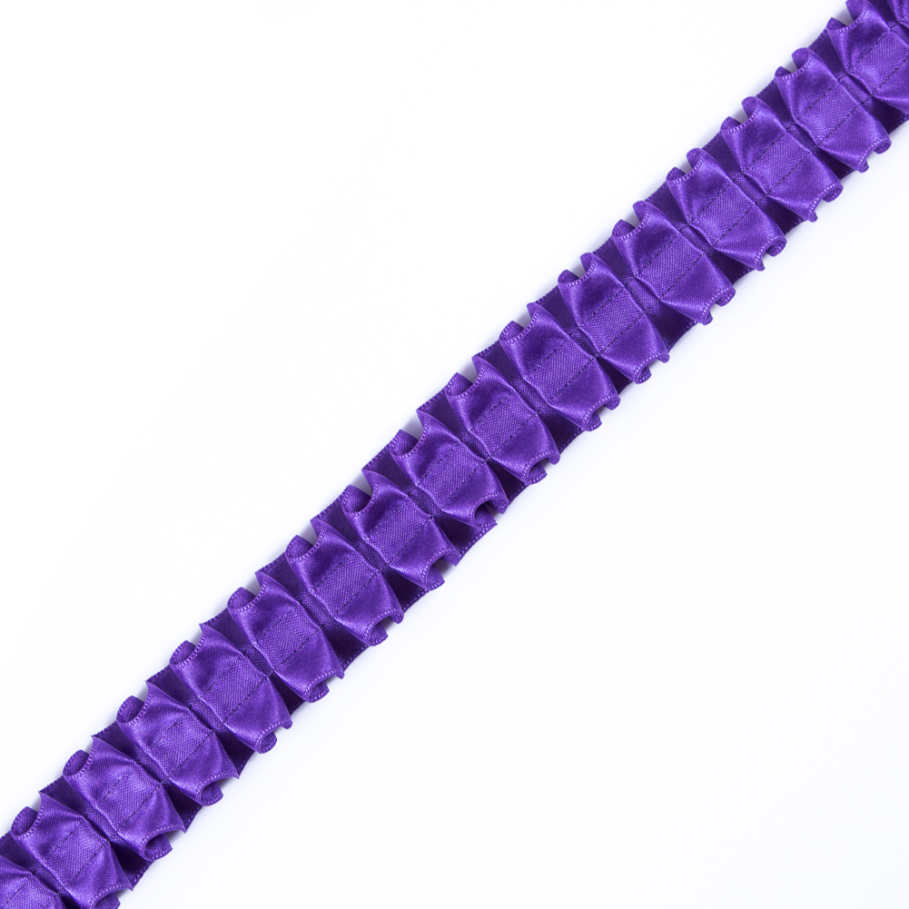 Italian Purple Box Pleated Trimming – 1″ Italian Purple Box Pleated Trimming – 1″