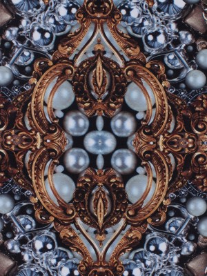 Digitally Printed Jewels and Gems on a Polyester Mikado/Twill Digitally Printed Jewels and Gems on a Polyester Mikado/Twill