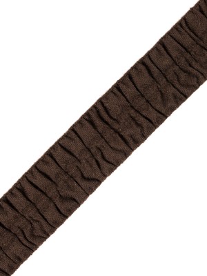 Italian Dark Brown Ruched Stretch Wool Trimming – 1.5″ Italian Dark Brown Ruched Stretch Wool Trimming – 1.5″