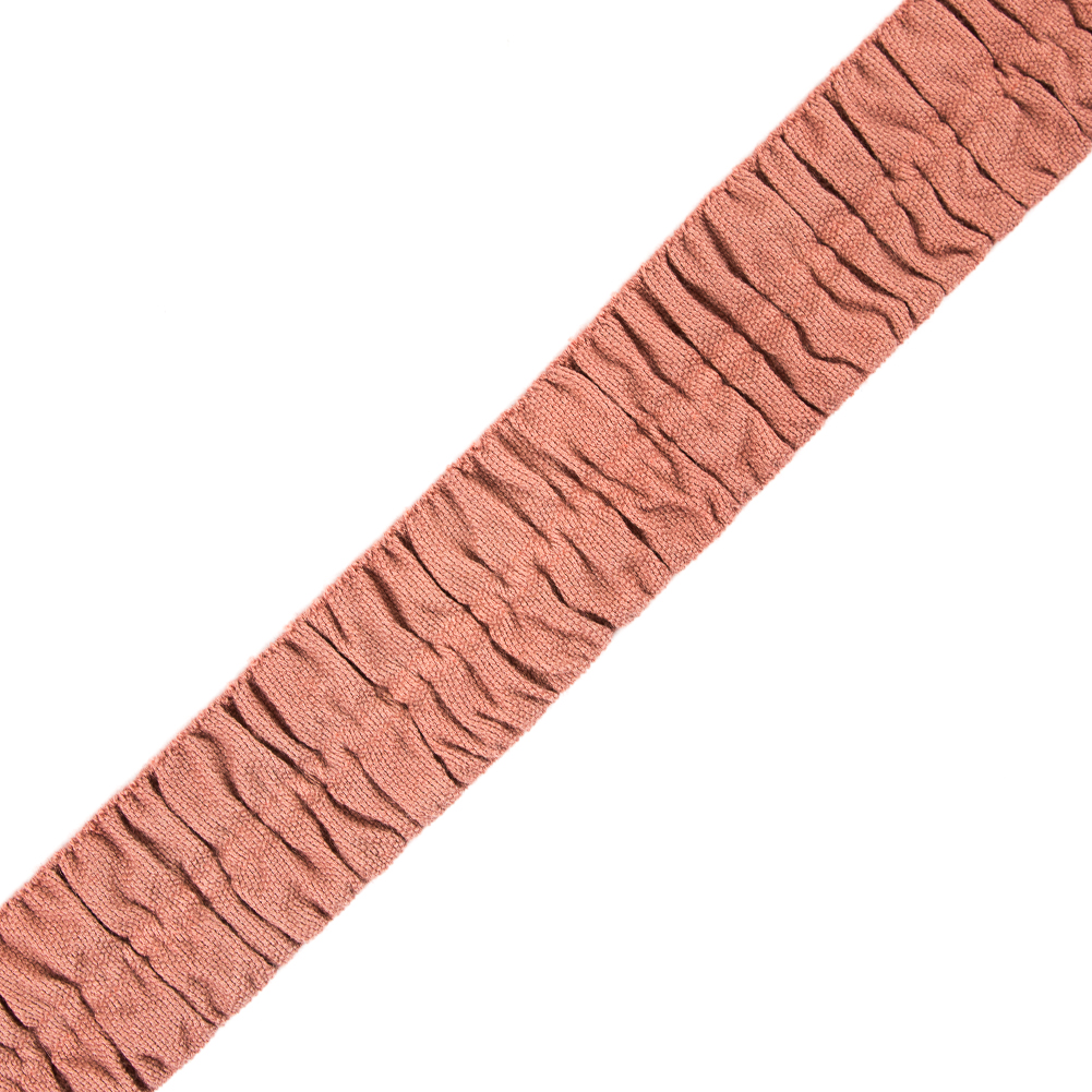Italian Dusty Rose Ruched Stretch Wool Trimming – 1.5″ Italian Dusty Rose Ruched Stretch Wool Trimming – 1.5″