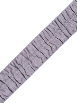 Italian Silver Ruched Stretch Wool Trimming – 1.5″ Italian Silver Ruched Stretch Wool Trimming – 1.5″