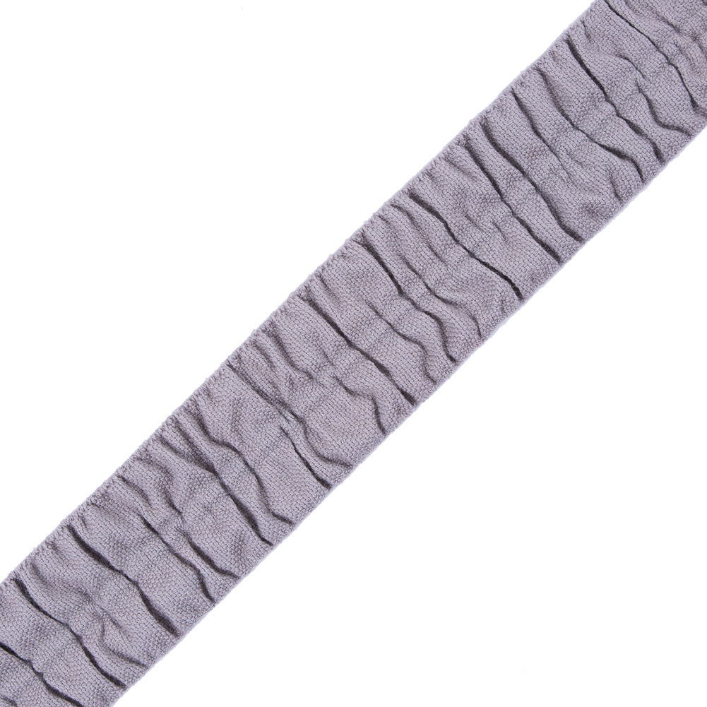 Italian Silver Ruched Stretch Wool Trimming – 1.5″ Italian Silver Ruched Stretch Wool Trimming – 1.5″