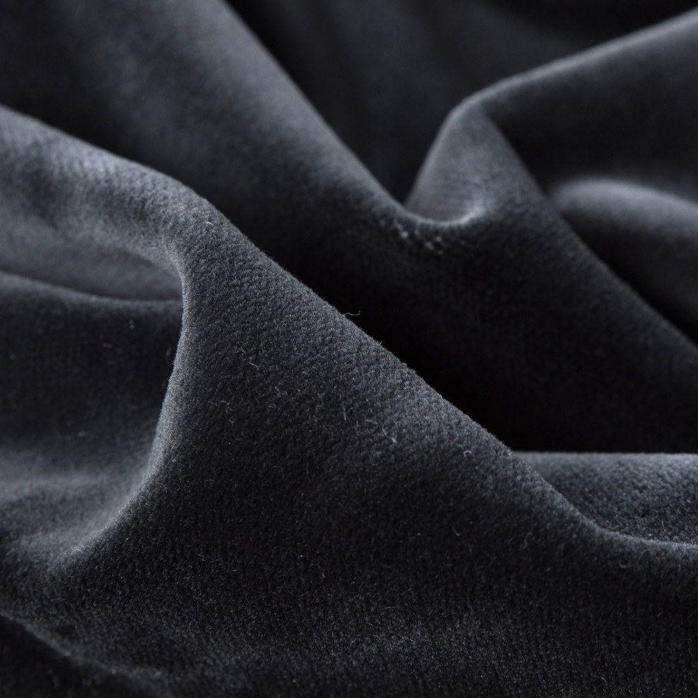 Black Solid Cotton Velveteen