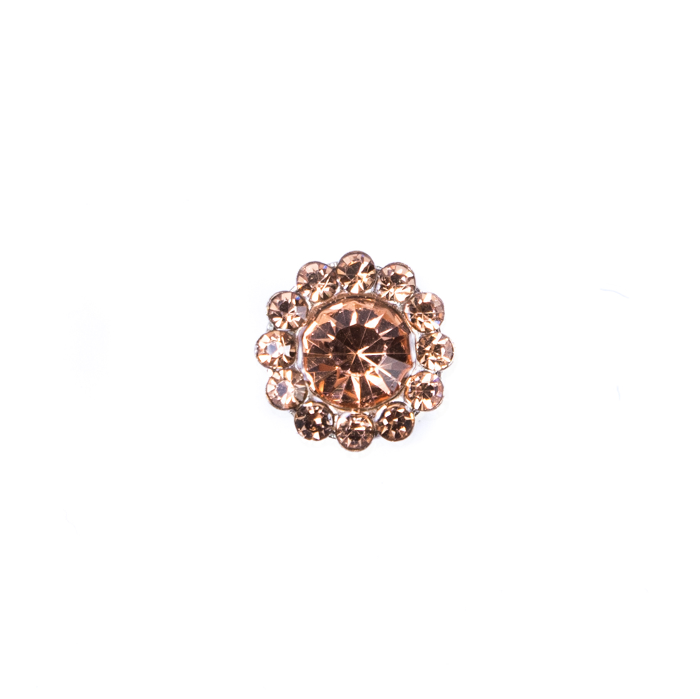 Italian Peach Rhinestone Shank Back Button – 14L/9mm Italian Peach Rhinestone Shank Back Button – 14L/9mm
