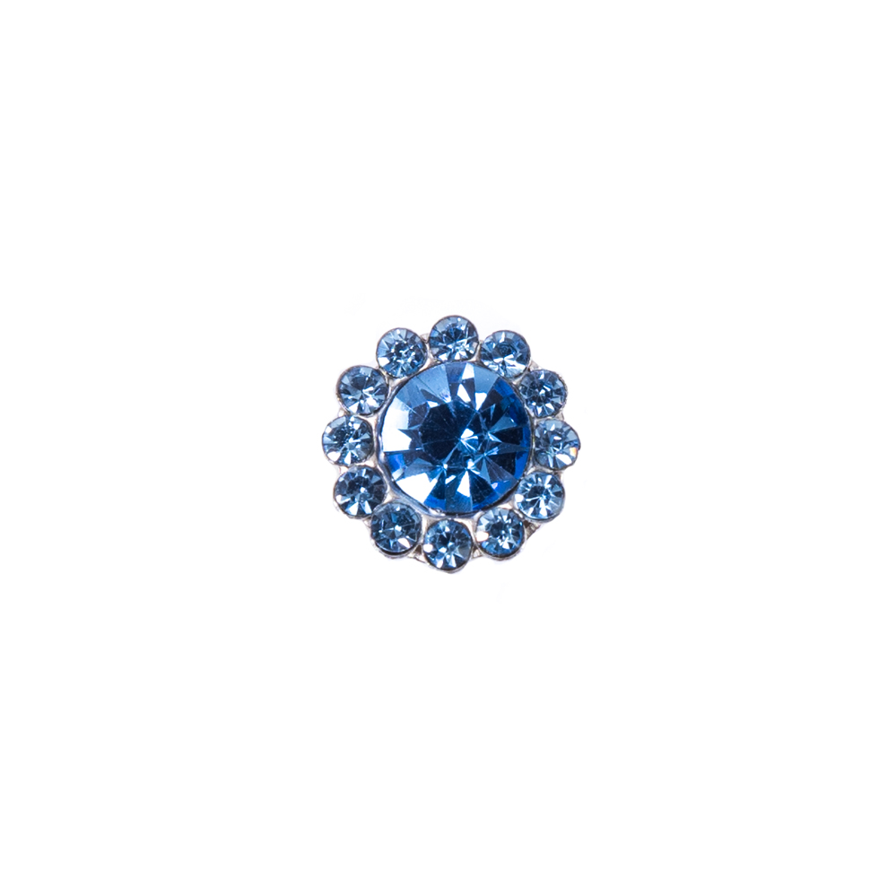Italian Blue Rhinestone Shank Back Button – 14L/9mm Italian Blue Rhinestone Shank Back Button – 14L/9mm