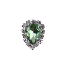 Italian Green Teardrop Rhinestone Button – 32L/20mm Italian Green Teardrop Rhinestone Button – 32L/20mm