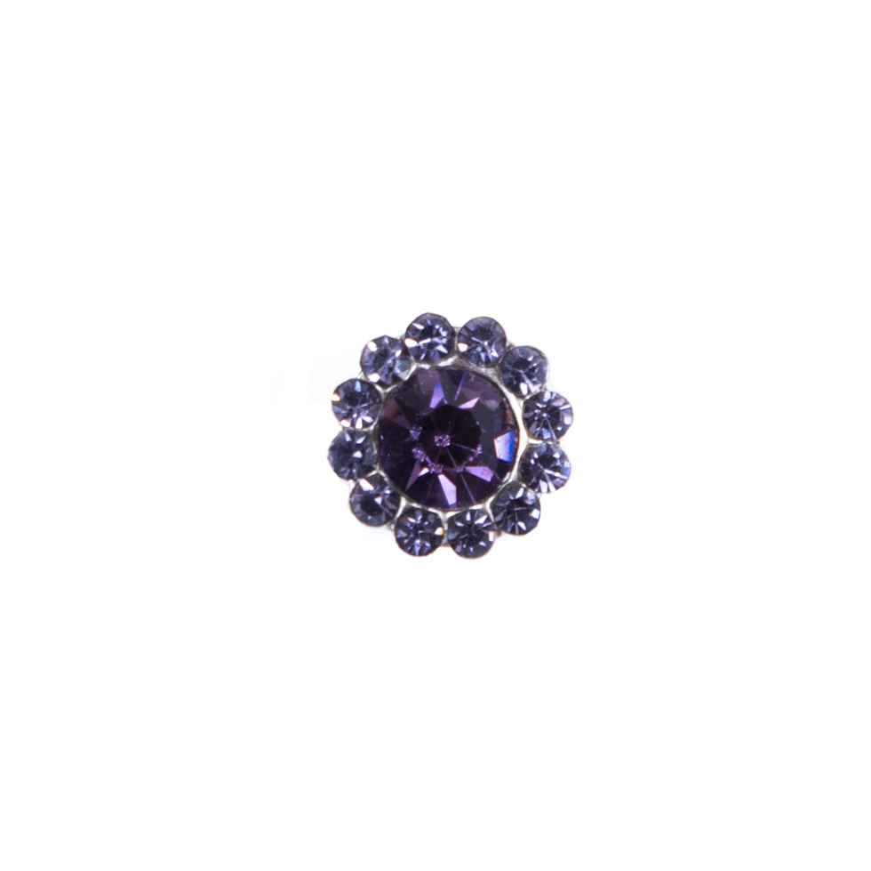 Italian Purple Rhinestone Shank Back Button – 14L/9mm Italian Purple Rhinestone Shank Back Button – 14L/9mm