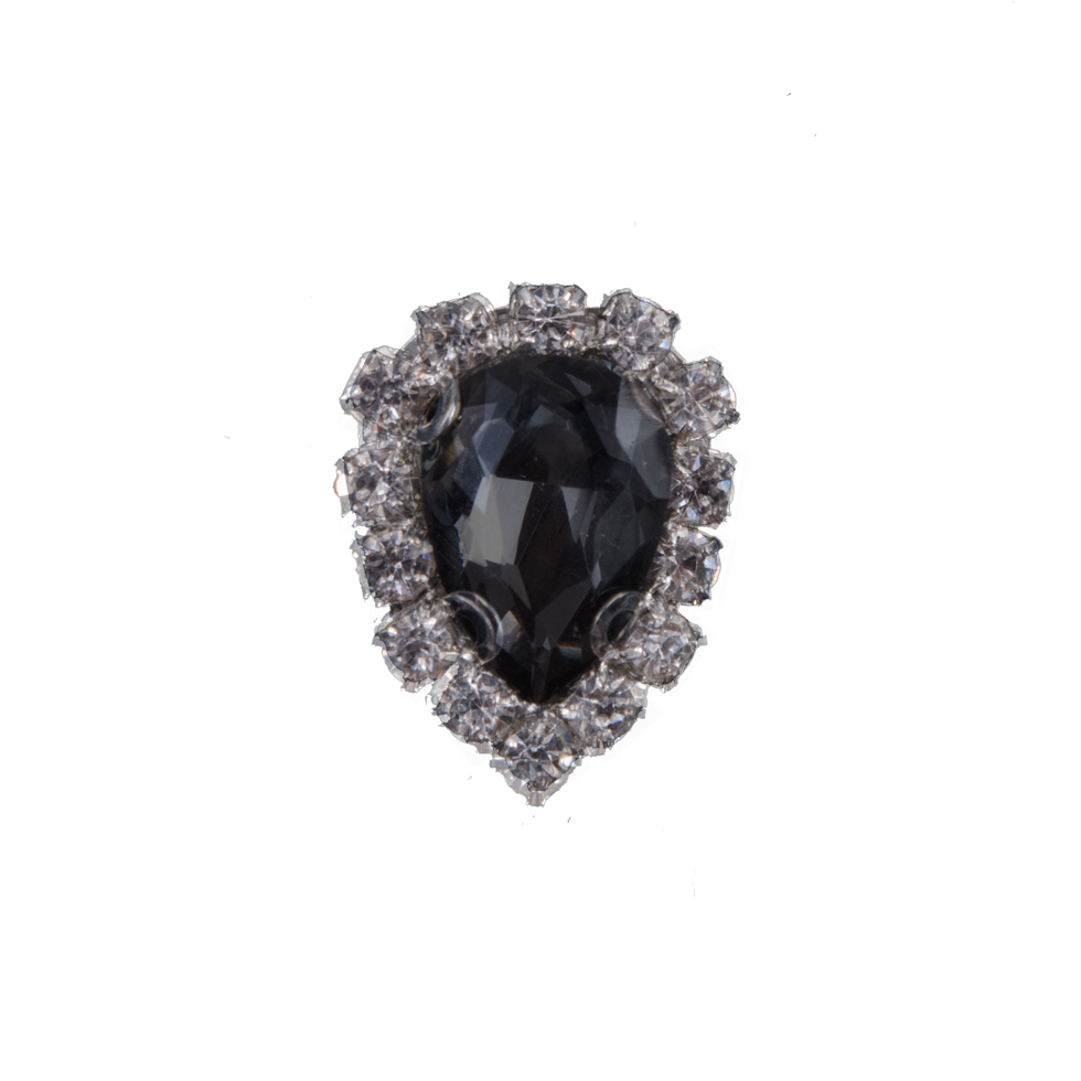 Italian Charcoal Teardrop Rhinestone Button – 32L/20mm Italian Charcoal Teardrop Rhinestone Button – 32L/20mm