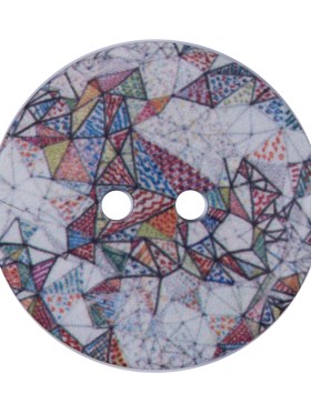 Italian Geometric Printed Coconut Button – 48L/30.5mm Italian Geometric Printed Coconut Button – 48L/30.5mm