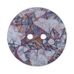 Italian Geometric Printed Coconut Button – 48L/30.5mm Italian Geometric Printed Coconut Button – 48L/30.5mm