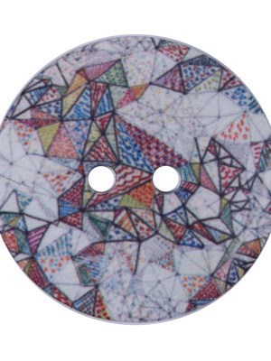 Italian Geometric Printed Coconut Button – 48L/30.5mm Italian Geometric Printed Coconut Button – 48L/30.5mm