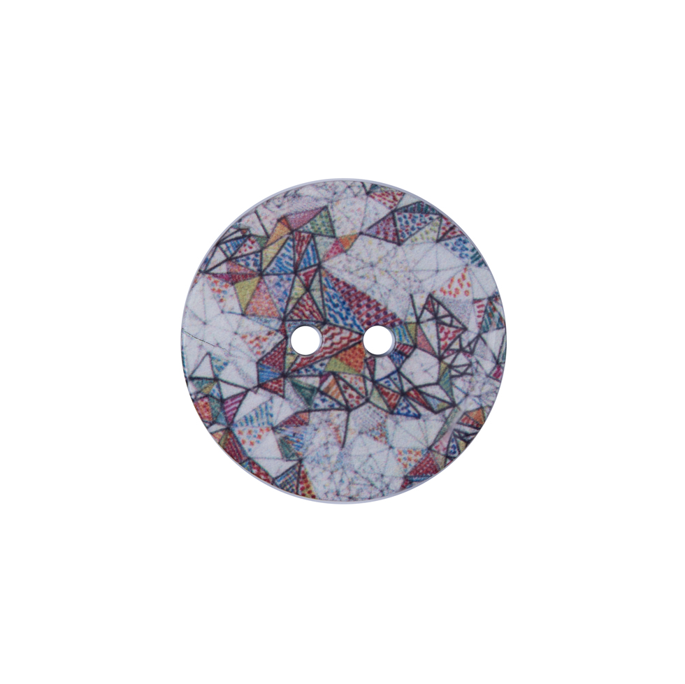 Italian Geometric Printed Coconut Button – 32L/20mm Italian Geometric Printed Coconut Button – 32L/20mm