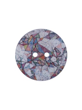 Italian Geometric Printed Coconut Button – 32L/20mm Italian Geometric Printed Coconut Button – 32L/20mm