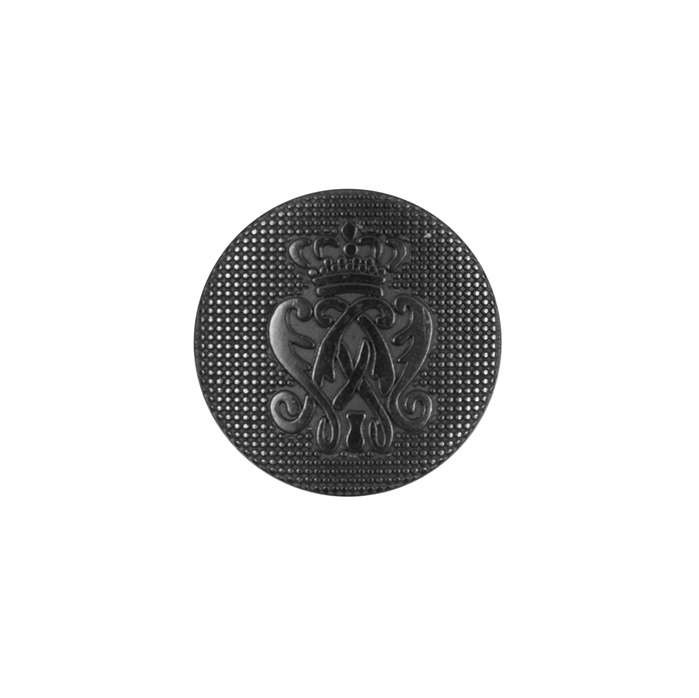 Black Italian Crest Zamac Button – 24L/15mm Black Italian Crest Zamac Button – 24L/15mm