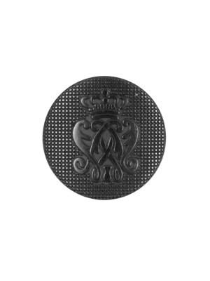Black Italian Crest Zamac Button – 24L/15mm Black Italian Crest Zamac Button – 24L/15mm
