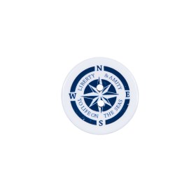 Italian Blue and White Nautical 2-Hole Coconut Button – 24L/15mm Italian Blue and White Nautical 2-Hole Coconut Button – 24L/15mm