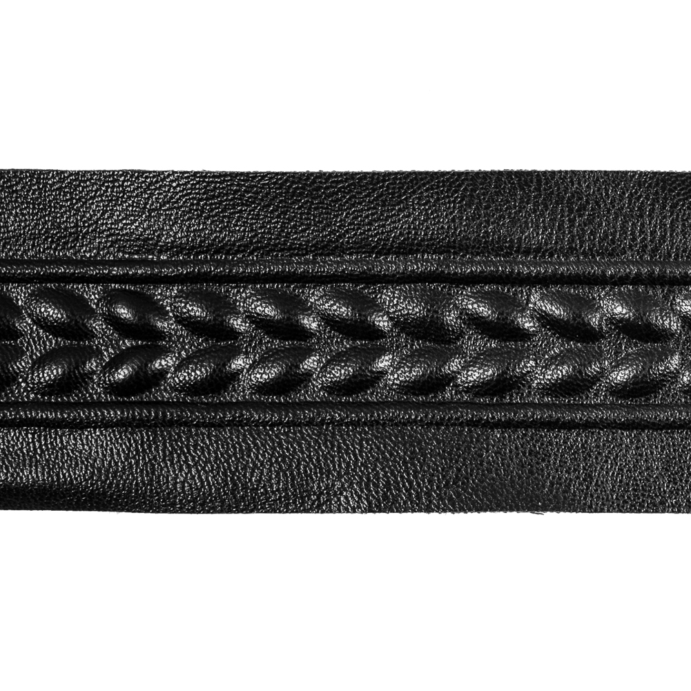 Italian Black Embossed Faux Leather – 1.75″ Italian Black Embossed Faux Leather – 1.75″