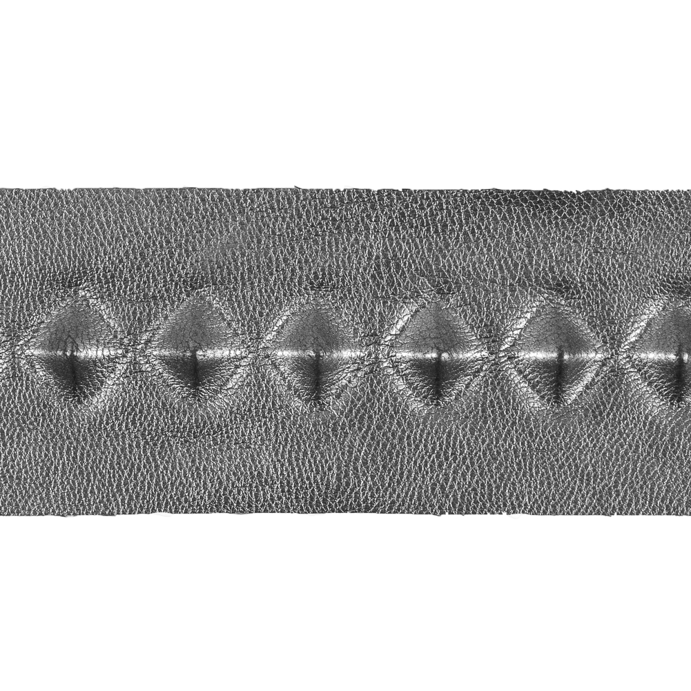 Italian Silver Stud Embossed Faux Leather - 1.75"