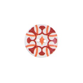Italian Red, Orange and White Coconut Button – 24L/15mm Italian Red, Orange and White Coconut Button – 24L/15mm