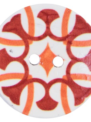 Italian Red, Orange and White Coconut Button – 64L/40.5mm Italian Red, Orange and White Coconut Button – 64L/40.5mm