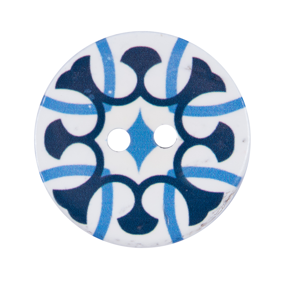 Italian Blue and White Coconut Button – 48L/30.5mm Italian Blue and White Coconut Button – 48L/30.5mm