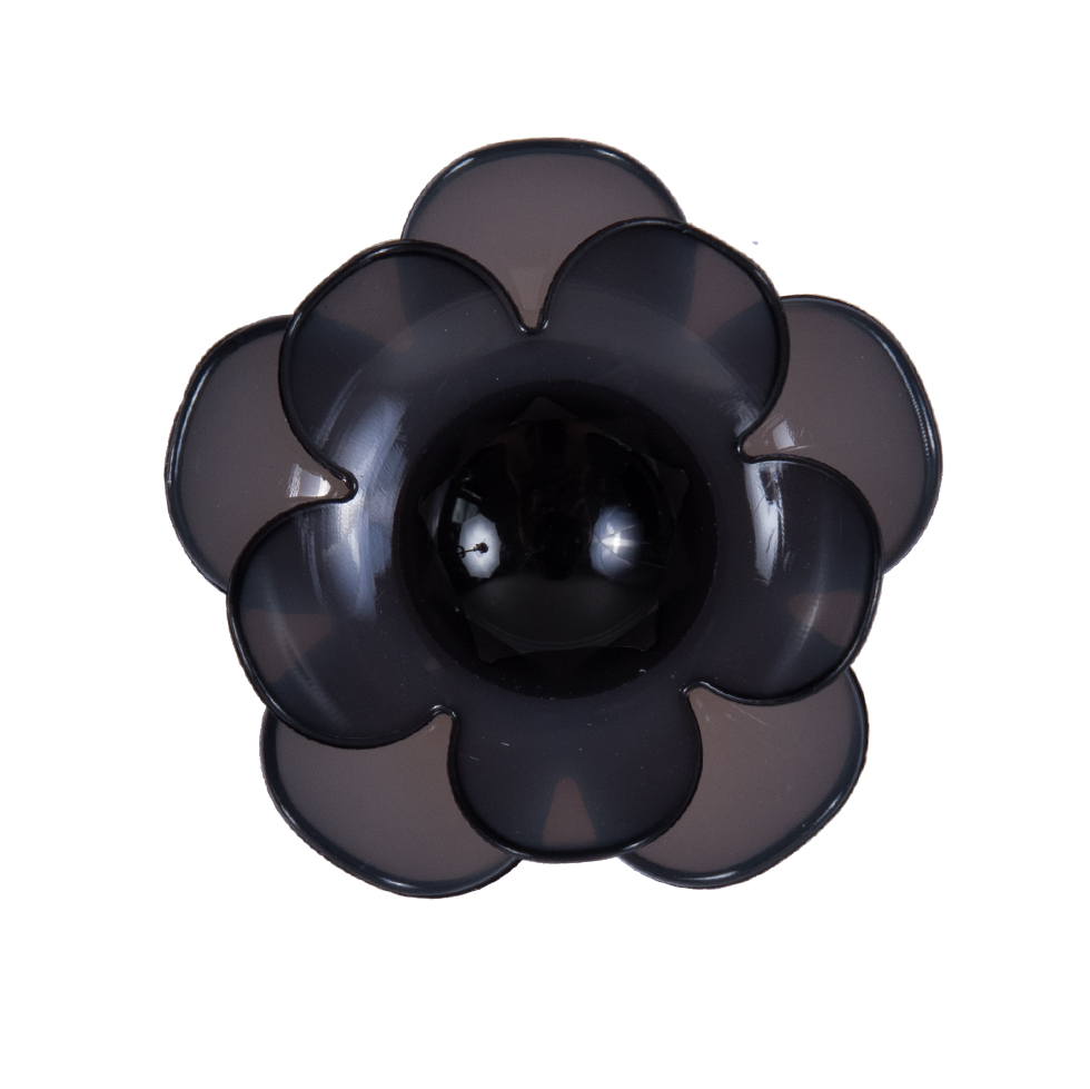 Italian Black Floral Shank-Back Button – 48L/30.5mm Italian Black Floral Shank-Back Button – 48L/30.5mm