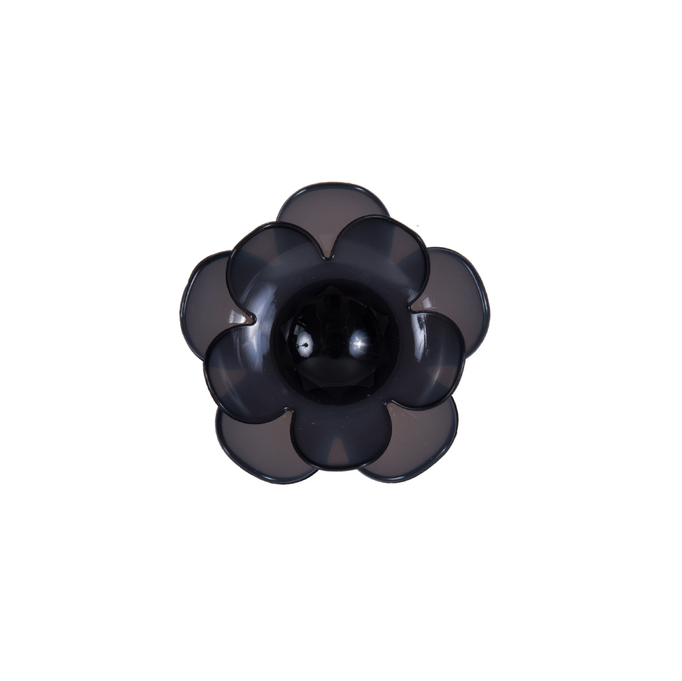 Italian Black Floral Shank-Back Button – 32L/20mm Italian Black Floral Shank-Back Button – 32L/20mm