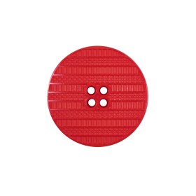 Plastic 4-Hole Button Made in Italy – 36L/23mm – Red Woven Texture Stripes Embossed Plastic 4-Hole Button Made in Italy – 36L/23mm – Red Woven Texture Stripes Embossed