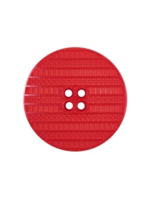 Plastic 4-Hole Button Made in Italy – 36L/23mm – Red Woven Texture Stripes Embossed Plastic 4-Hole Button Made in Italy – 36L/23mm – Red Woven Texture Stripes Embossed