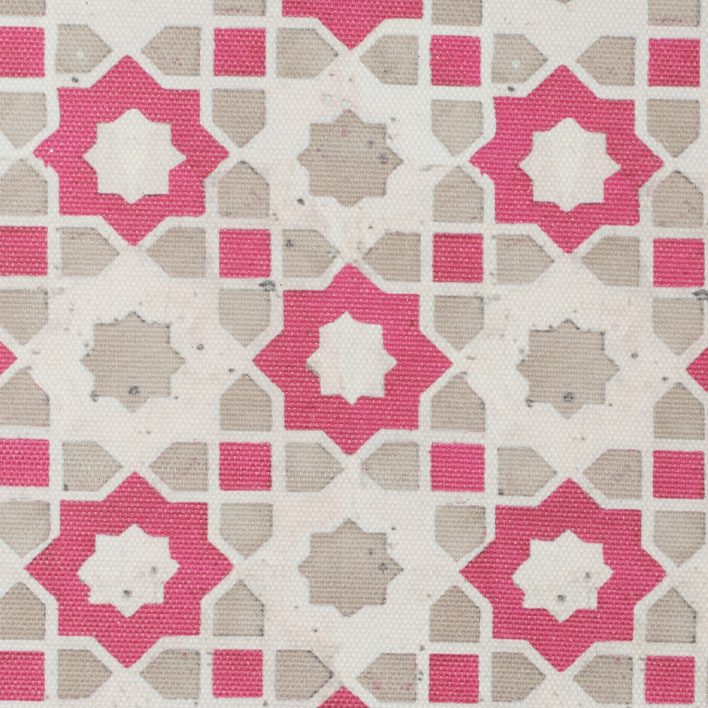 Pink/Beige Geometric Floral Outdoor Canvas Pink/Beige Geometric Floral Outdoor Canvas