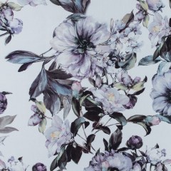 White and Evening Haze Digitally Printed Flowers on a Premium Mikado/Twill White and Evening Haze Digitally Printed Flowers on a Premium Mikado/Twill