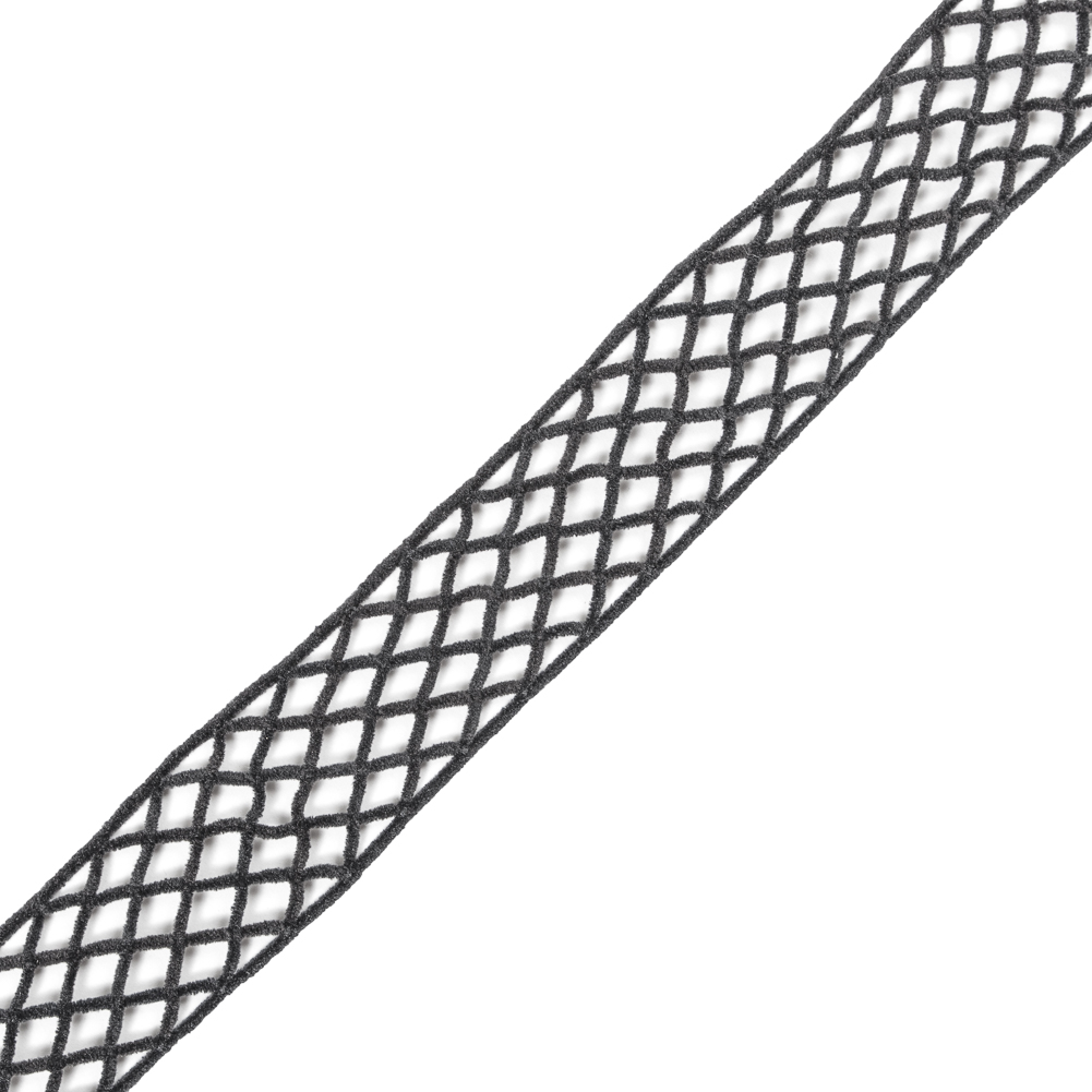 Dark Gray Criss Cross Chenille Trim – 2″ Dark Gray Criss Cross Chenille Trim – 2″