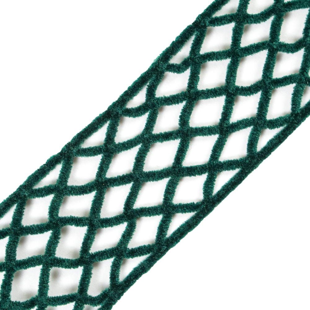 Emerald Criss Cross Chenille Trim - 2"