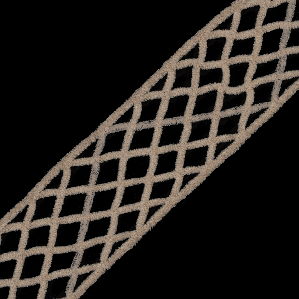 Champagne Criss Cross Chenille Trim - 2"