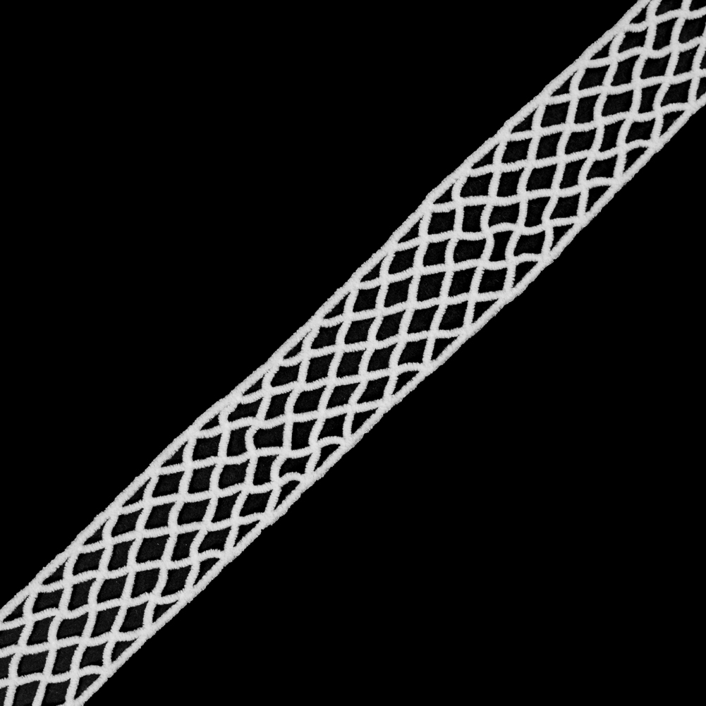 White Criss Cross Chenille Trim – 2″ White Criss Cross Chenille Trim – 2″
