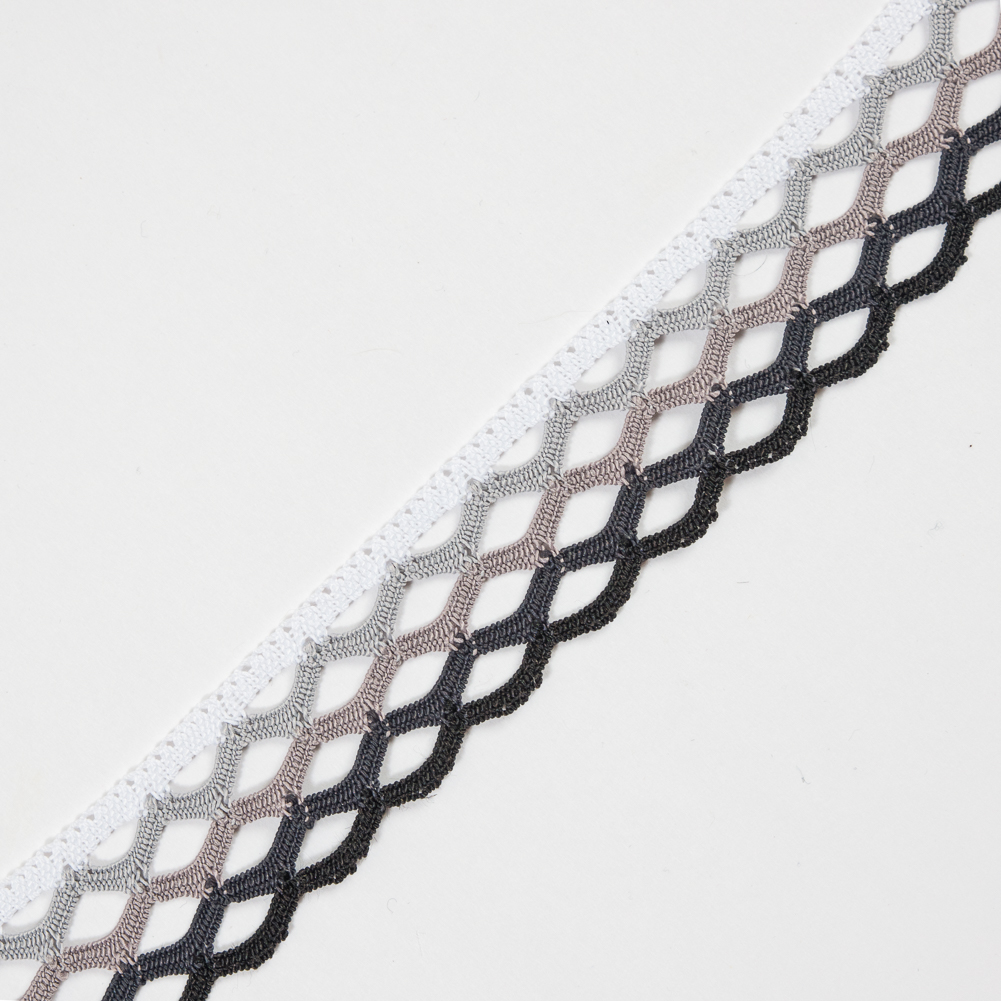 Black Ombre Crochet Trim – 1.5″ Black Ombre Crochet Trim – 1.5″