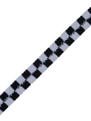 Black and Silver 2 Row Checkered Crochet Trim – 1″ Black and Silver 2 Row Checkered Crochet Trim – 1″