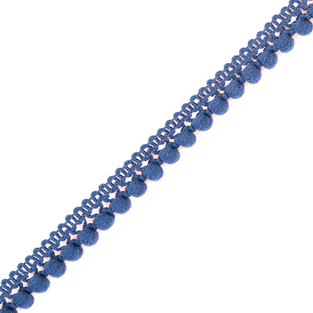 European Navy Single Row Mini Pom Pom Trim European Navy Single Row Mini Pom Pom Trim