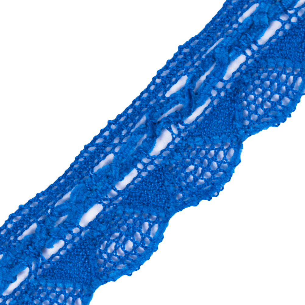 Royal Blue Crochet Chenille Trim - 1.5"